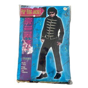 80s Pop King Jacket Adult One Size Black Gold Military Halloween Costume NEW